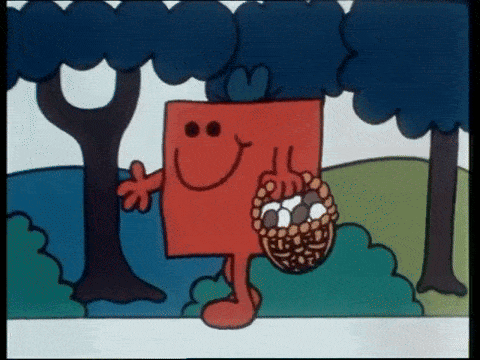 Mr. Strong carries some eggs