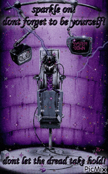 a purple poster that says sparkle on and dont forget to be yourself