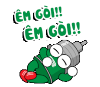 a green cartoon character is laying down with the words " em go !!! " written above him