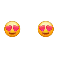 a bunch of emojis with pink hearts in their eyes