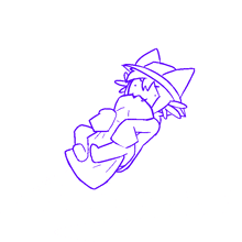 a drawing of a person wearing a hat and holding a piece of paper