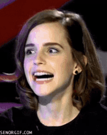 Emma Watson Shock GIF - Emma Watson Shock Smile GIFs