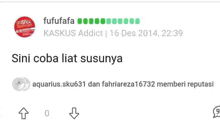 a screenshot of a facebook post that says `` sini coba liat susunya '' .