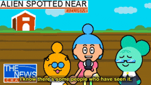 a cartoon says alien spotted near exclusive in the corner