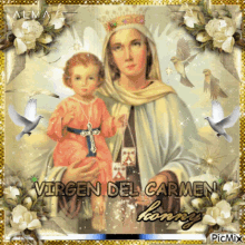virgen carmen catolica mother mary angel