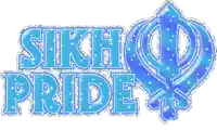 a blue logo that says sikh pride with a sikh symbol