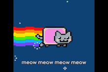 Meow Meow Meow Meow Meow GIF - Nyan Cat Meow Rainbow GIFs