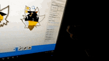 a computer screen shows a drawing of a fox and the word add at the top