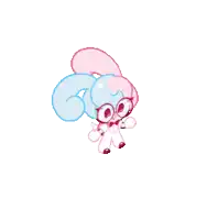 a pixel art illustration of a purple and blue swirl on a white background .