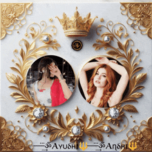 a picture of a woman with a crown and the words ayushi