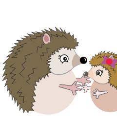 Hugging Hedgehogs Cute Mom And Baby Hedgehog Hug Sticker - Hugging Hedgehogs Cute Mom And Baby Hedgehog Hug Stickers