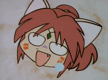 a cartoon drawing of a girl with red hair