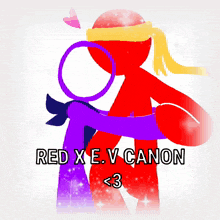 a red stick figure and a purple stick figure standing next to each other