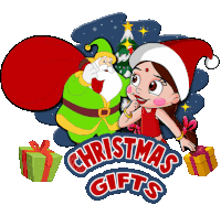 Christmas Gifts Chutki Sticker - Christmas Gifts Chutki Chhota Bheem Stickers