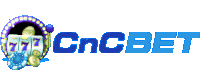 a blue logo for cncbet with a slot machine