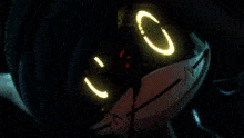 a blurry picture of a yellow glowing object in the dark