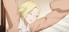 a cartoon of a woman hugging a child with a vase of flowers in the background