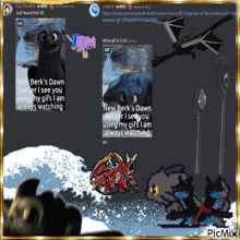 a screenshot of a discord server shows a dragon and a toothless