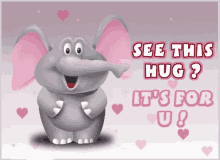 hugs hug for you elephant love