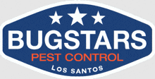 bugstars pest control los santos logo on a white background