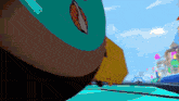 a pixelated image of a cartoon character with a clock on his head