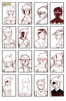 a bunch of drawings with the word somewhere in yellow