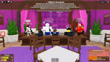a screenshot of a video game shows a table with a white table cloth