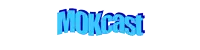 a yellow and orange logo for mokcast