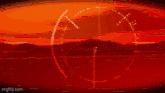a red background with a circle in the middle of it