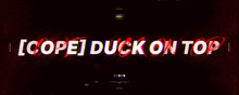 the word cope is on a black background