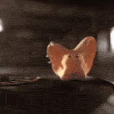 a close up of a bat 's ear on a table .