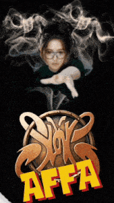a picture of a woman with the name affa written on it