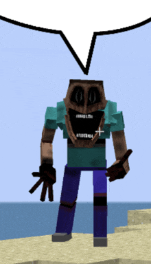 a cartoon character with a speech bubble above his head