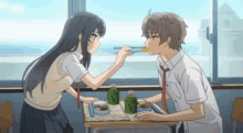 Kawaii Wholesome GIF - Kawaii Wholesome Mai Feeding Sakura GIFs