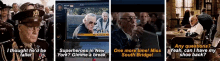 a collage of four pictures of stan lee with one saying i thought he d be taller