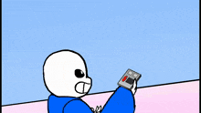 a cartoon of sans holding a book with the words just a couple of hundred of times below him