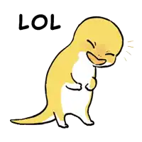 a cartoon drawing of a dinosaur with the word lol written above it
