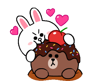Eat Cake Sticker - Eat Cake Brown And Cony Stickers