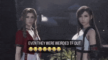 Aerith Tifa GIF - Aerith Tifa Even They Were Weirded Tf Out GIFs