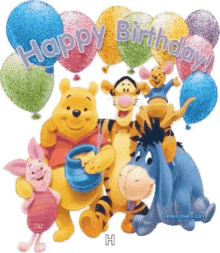 Pooh Happy Birthday GIF - Pooh Happy Birthday Birthday Balloon GIFs