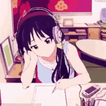 Anime Headphones GIF - Anime Headphones Bored GIFs