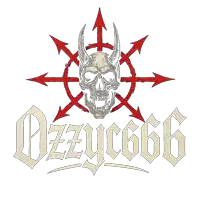 a logo for a band called ozzy666 with a skull and arrows