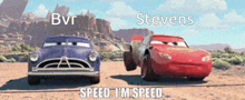 a picture of two cars with the words bvr and steven written on it