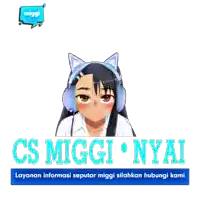 a picture of a girl with headphones and the words cs miggi nyai