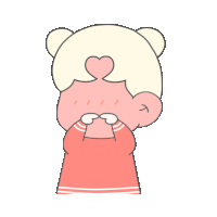 a cartoon of a girl with a heart in her hair