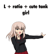 a cartoon of a girl with the words " l + ratio + cute tank girl " above her