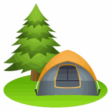 camping travel joypixels tent tree