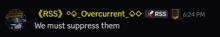 a screenshot of a message that says rss overcurrent we must suppress them
