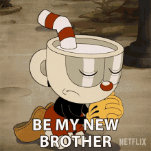 Be My New Brother Cuphead GIF - Be My New Brother Cuphead The Cuphead Show GIFs