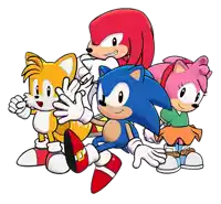 a group of sonic the hedgehog characters are standing together